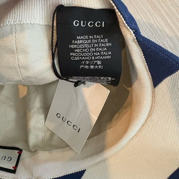 Brand new with tags  Gucci Blue and White Stripe Cap size M main image 8